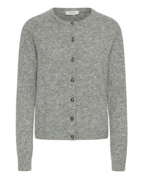 BYOUNG BYOMEA CARDIGAN - MID GREY MELANGE