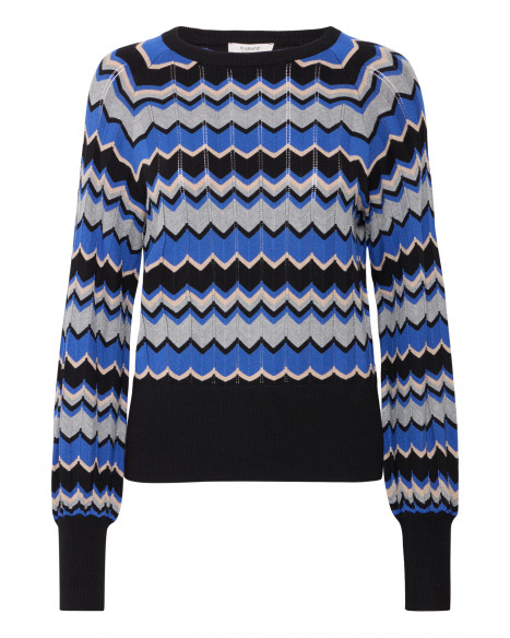 B.YOUNG BYMMORLA ZIGZAG JUMPER - BLUE QUARTS MIX