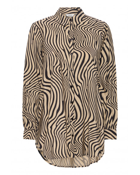 B.YOUNG BYHELVIG LONG SHIRT - HUMUS ANIMAL MIX