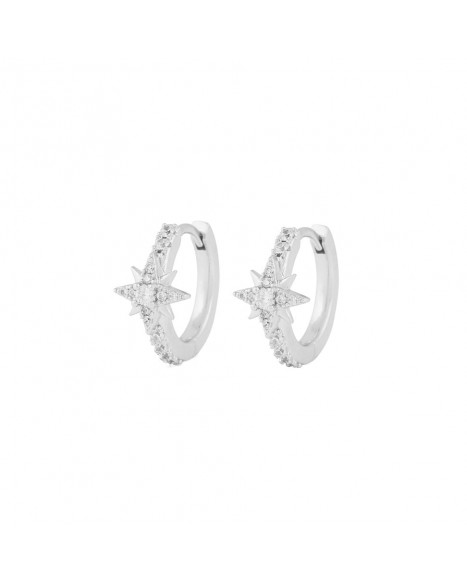SNÖ OF SWEDEN STELLARIS OVAL EARRINGS - SILVER