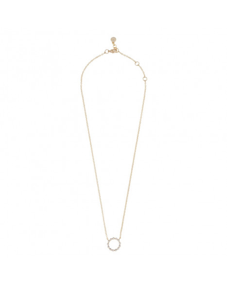 SNÖ OF SEDEN SPRINKLES CIRCLE PENDANT NECKLACE 45 CM - GOLD