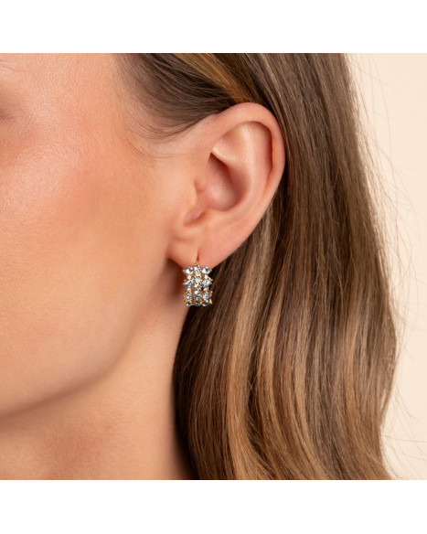 SNÖ OF SEDEN SPRINKLES SMALL TRIPPLE CRYSTAL RING EARRING - GOLD