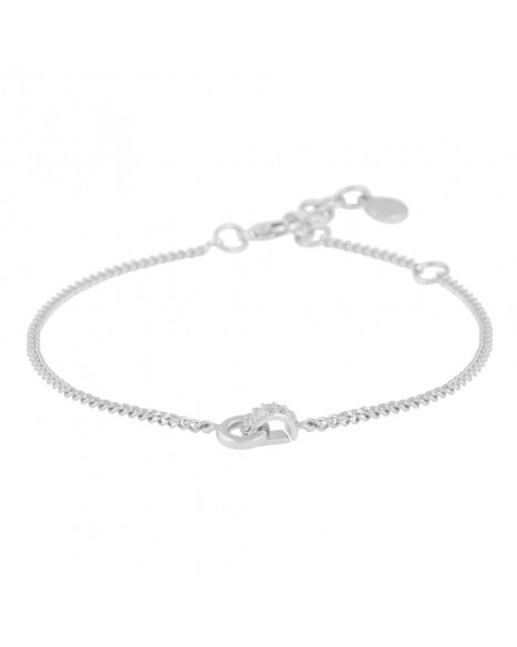 SNÖ OF SWEDEN LIZ DOUBLE RING CRYSTAL BRACELET - SILVER