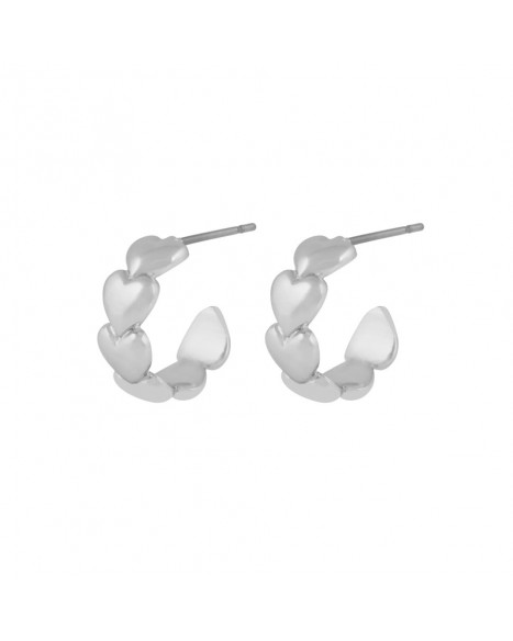 SNÖ OF SWEDEN LOVELY HEART PIN EARRING - SILVER