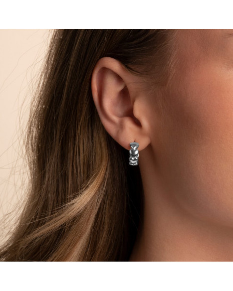 SNÖ OF SWEDEN LOVELY HEART PIN EARRING - SILVER