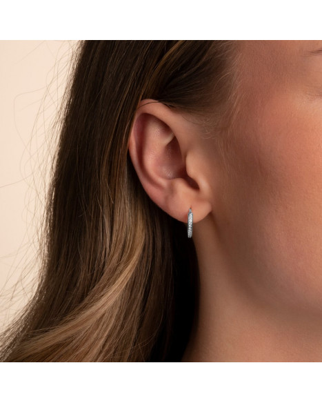 SNÖ OF SWEDEN ESSENTIAL AMSTERDAM CRYSTAL EARRING15 - SILVER