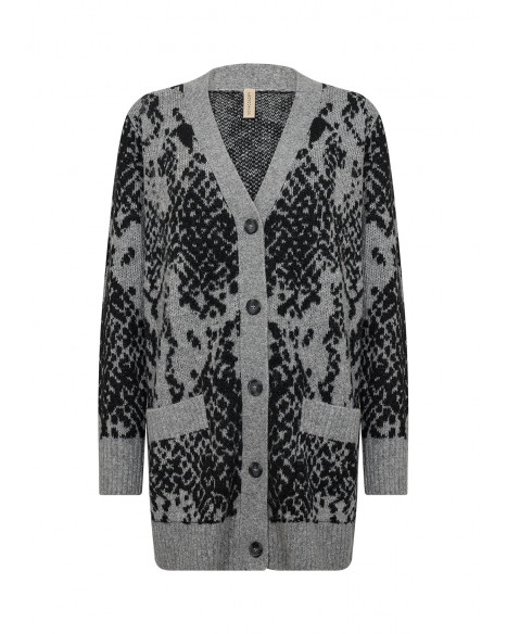 SOYA CONCEPT  SC-VENDI 3 CARDIGAN - MED. GREY MELANGE COMBI
