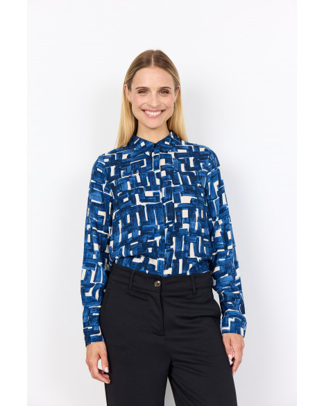 SOYA CONCEPT SC-VEBINA 2 SHIRT-W - ESTATE BLUE COMBI