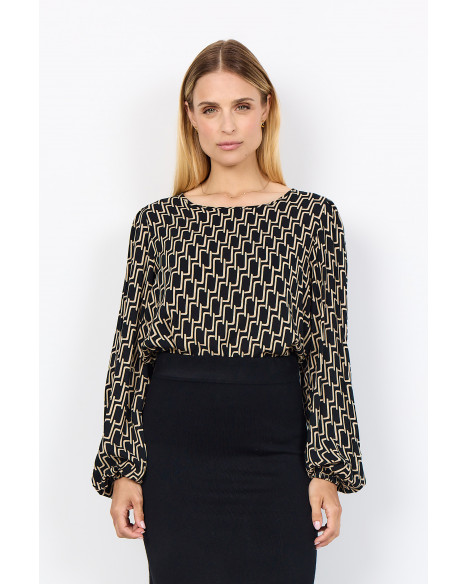 SOYA CONCEPT SC-VARLA 1 BLOUSE-W - BLACK COMBI