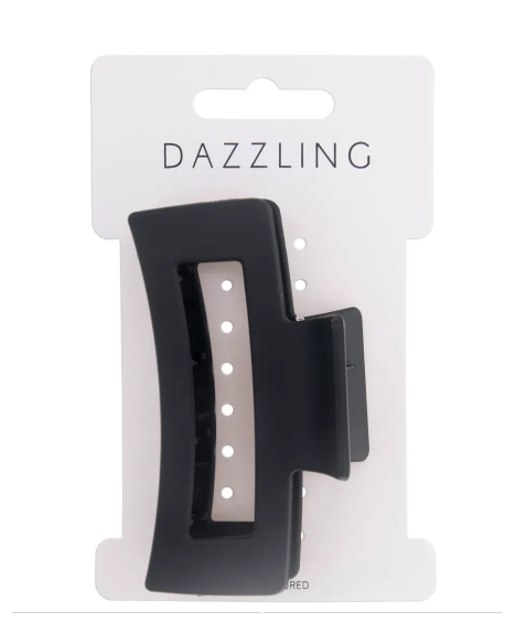 DAZZLING SQUARE HAIR CLIP - BLACK