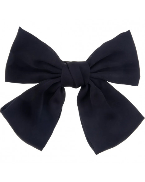 DAZZLING BARETTE SATIN BOW - BLACK