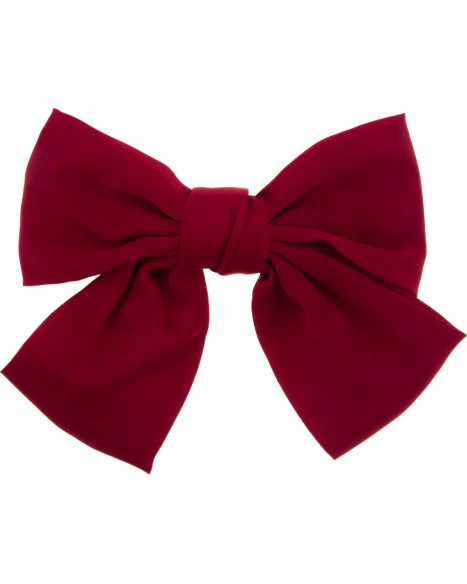 DAZZLING BARETTE SATIN BOW - RED