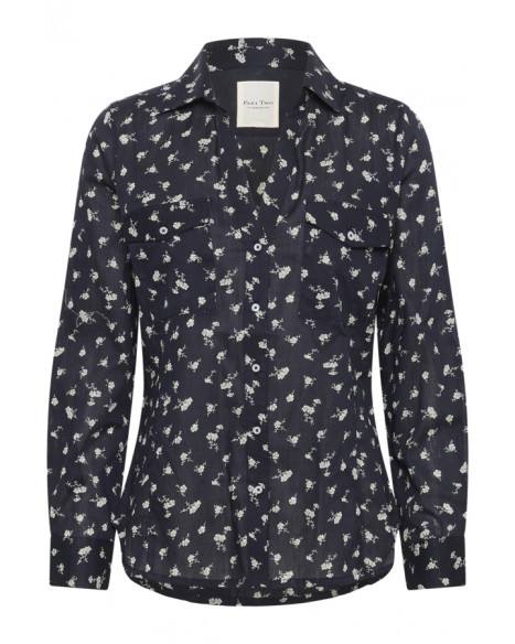 PART TWO CORTNIOPW SHIRT - DARK NAVY FRAGILE PRINT