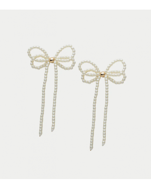 BOW19 PEARL BOW EARRINGS