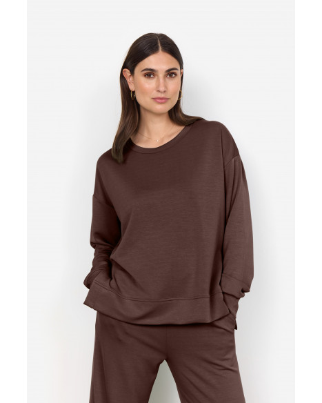 SOYA CONCEPT SC-BANU 164 SWEATSHIRT - HOT FUDGE