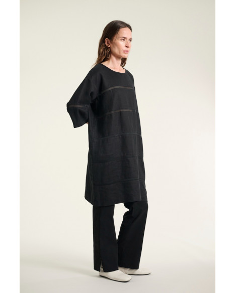 BITTE KAI RAND LAZY LINEN DRESS - BLACK