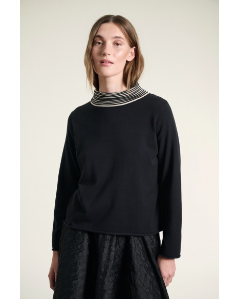 BITTE KAI RAND SAKU BLOUSE - BLACK/IVORY