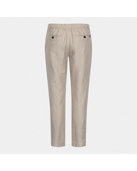 LESS WORRIES LINEN MIX PANTS - SAND