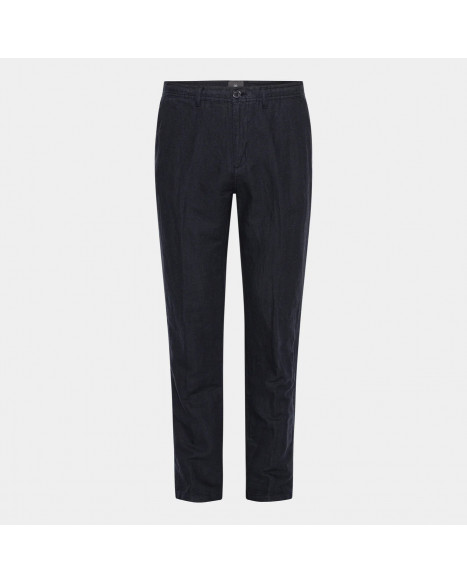 LESS WORRIES LINEN MIX PANTS - NAVY