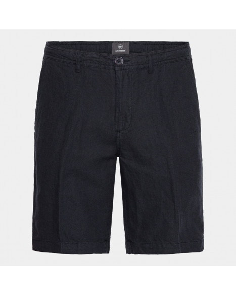 LESS WORRIES LINEN MIX SHORTS - NAVY
