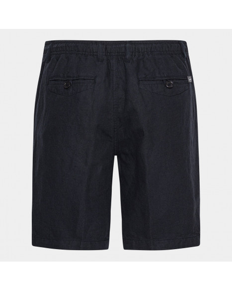 LESS WORRIES LINEN MIX SHORTS - NAVY