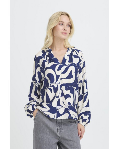 B.YOUNG BYIKAIA BLOUSE - MEDIEVAL BLUE SWIRLS