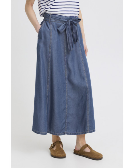 B.YOUNF BYKOSMO WIDE SKIRT 2 - MID BLUE DENIM