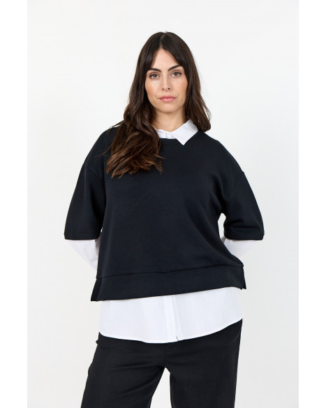 WASABI  WA-SABINA 114 SWEATSHIRT-J - BLACK COMBI