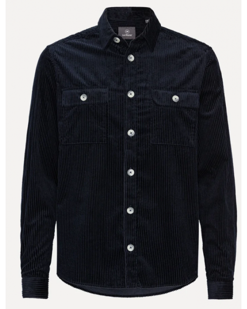 LESS WORRIES CORD SHIRT - NAVY